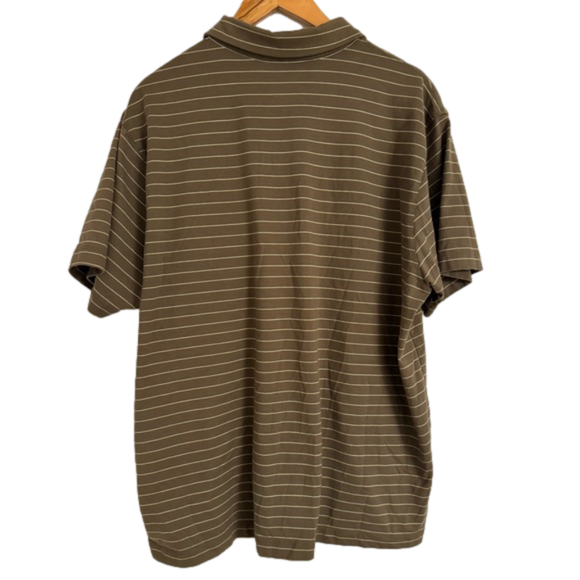 BANANA REPUBLIC RN 54023 - Brown/Cream Striped Short Sleeve Polo Shirt Men’s XL - Picture 3 of 6